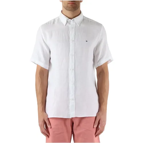 Short Sleeve Linen Regular Fit Shirt , male, Sizes: S, M, 2XL, L - Tommy Hilfiger - Modalova