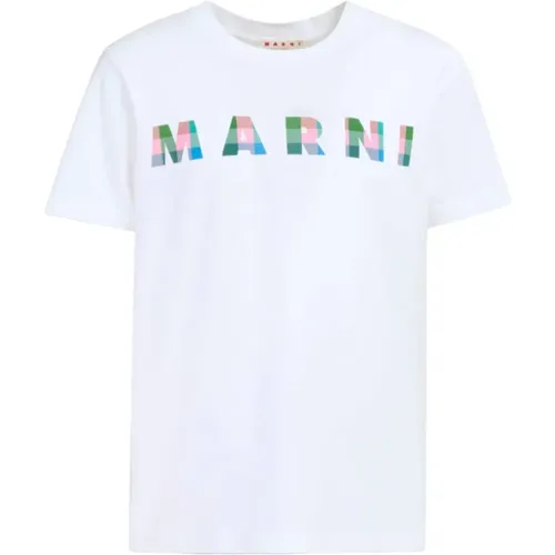 Grafik Logo T-Shirt Weiß , Herren, Größe: M - Marni - Modalova
