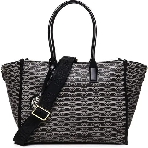 Schultertasche mit Jacquard-Logo-Muster,Monogram Tote Bag - Emporio Armani - Modalova