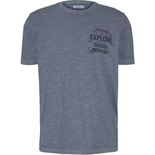Gestreiftes Basic Rundhals T-Shirt - Tom Tailor - Modalova