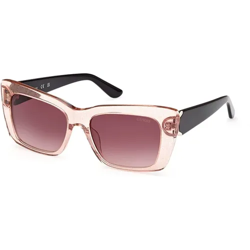 Stilvolle Sonnenbrille in und Burgund , Damen, Größe: 55 MM - Guess - Modalova
