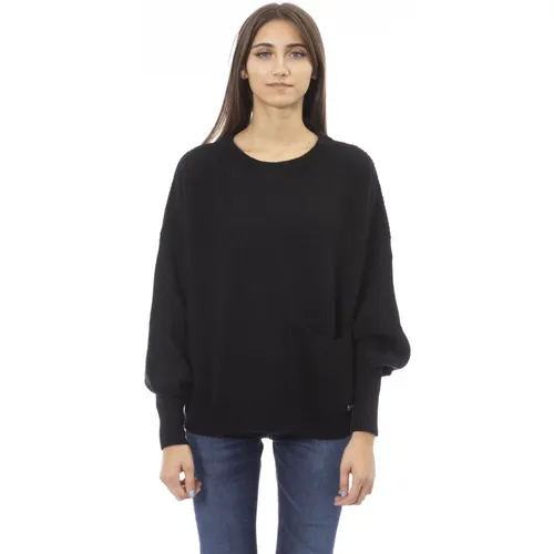 Trendiges Stricktop mit Fronttasche , Damen, Größe: XL - Baldinini - Modalova