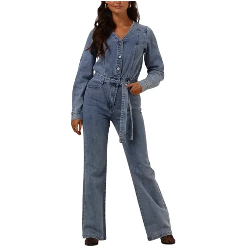 Schicker Blauer Jumpsuit Josslyn Stil , Damen, Größe: L - Freebird - Modalova