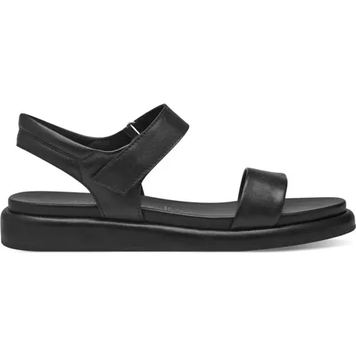 Schwarze flache Sandalen für Frauen , Damen, Größe: 38 EU - marco tozzi - Modalova
