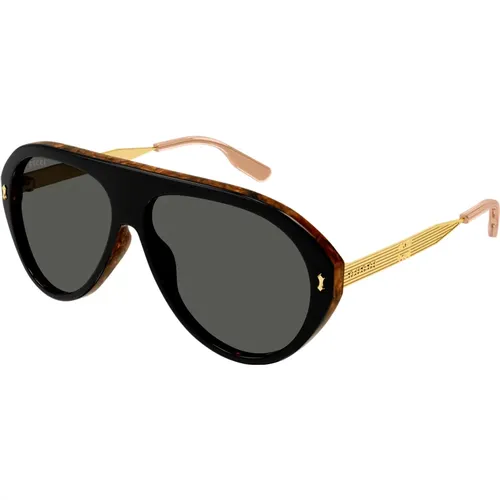 Gold/Grey Sunglasses , male, Sizes: 61 MM - Gucci - Modalova
