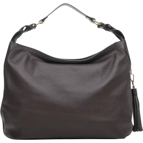 Women`s Saddle Hobo Bag made of Genuine Italian Leather Er00114116 , female, Sizes: ONE SIZE - Estro - Modalova