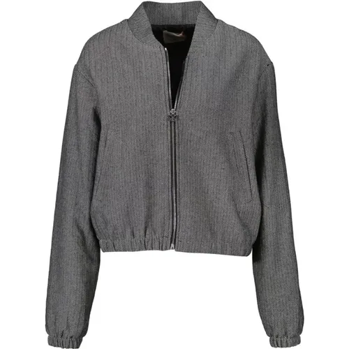 Dark Grey Jacket with Subtle Pattern , female, Sizes: XL - RINASCIMENTO - Modalova