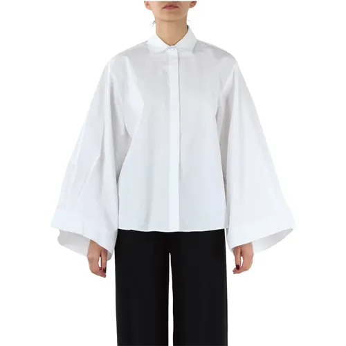 Cotton Shirt with Wide Sleeves , female, Sizes: 2XS, XS - Emporio Armani - Modalova