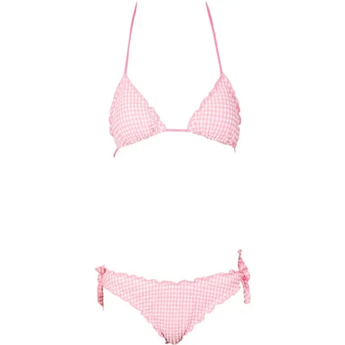 Triangle Bikini Top with Moon Design , female, Sizes: M, S - MC2 Saint Barth - Modalova