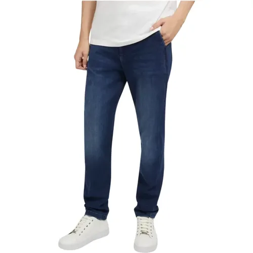 Denim Chino - Blaue Tapered Jeans , Herren, Größe: W31 - Guess - Modalova