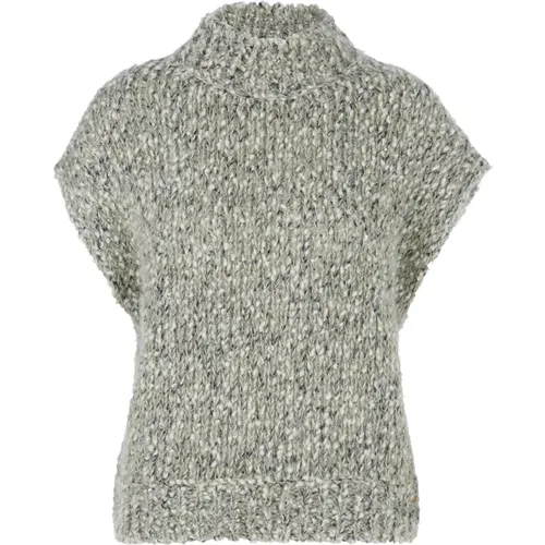 Ärmelloser Bouclé-Strickpullover , Damen, Größe: L - Marc Cain - Modalova