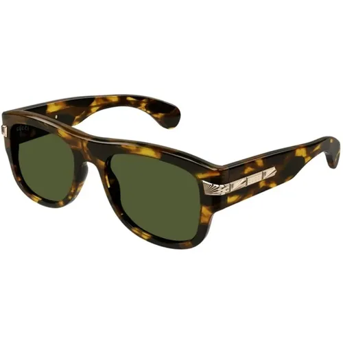 Klassische Havana Grüne Sonnenbrille - Gucci - Modalova