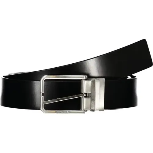 Reversible Leather Belt with Metal Buckle , male, Sizes: 90 CM, 100 CM, 105 CM, 110 CM, 95 CM - Calvin Klein - Modalova