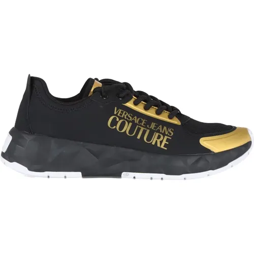 Logo Print Sneakers aus Stoff und Kunstleder , Herren, Größe: 44 EU - Versace Jeans Couture - Modalova