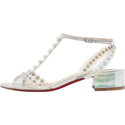 Pre-owned Fabric sandals , female, Sizes: 4 1/2 UK - Christian Louboutin Pre-owned - Modalova