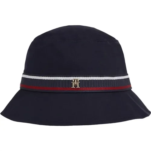 Blauer Femininer Bucket Hat , Damen, Größe: ONE Size - Tommy Hilfiger - Modalova