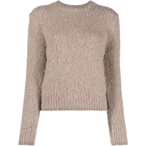 Brushed crewneck sweater , female, Sizes: S, L, XS - Ami Paris - Modalova