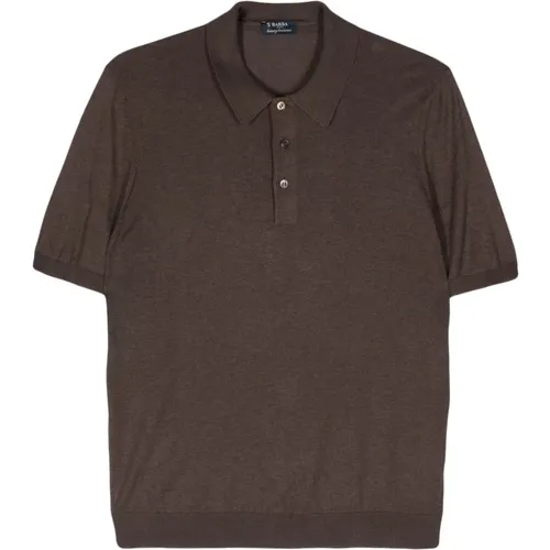 Silk polo shirt , male, Sizes: L, 3XL, 2XL, M - Barba - Modalova
