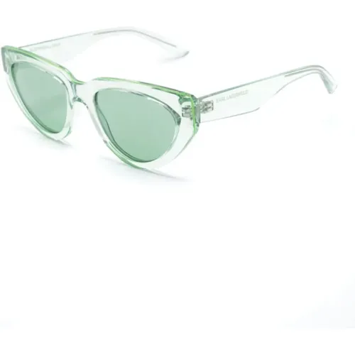 Grüne Sonnenbrille mit Original-Etui , Damen, Größe: 54 MM - Karl Lagerfeld - Modalova
