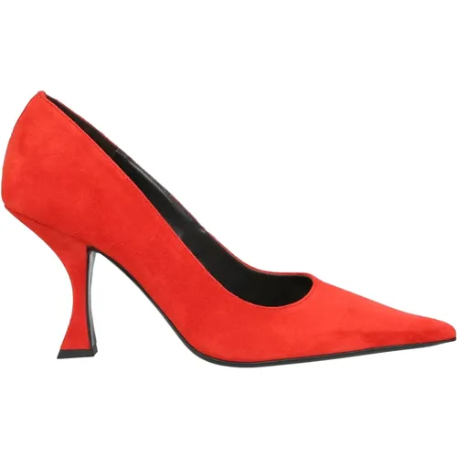 Suede Square Back Heeled Shoes , female, Sizes: 3 UK - By FAR - Modalova