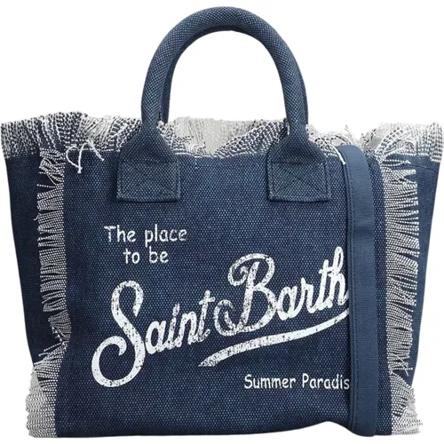 Fringed Canvas Tote Bag , female, Sizes: ONE SIZE - MC2 Saint Barth - Modalova
