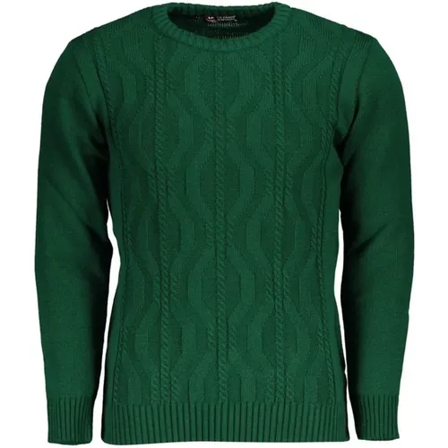 Grüner Twisted Crew Neck Sweater , Herren, Größe: M - U.S. Polo Assn. - Modalova