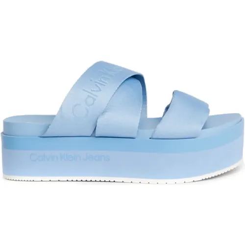 Flat Sandal with Webbing Straps , female, Sizes: 8 UK, 7 UK, 6 UK, 4 UK, 5 UK - Calvin Klein Jeans - Modalova