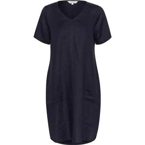 Simple Linen Dress Dark Navy , female, Sizes: S, M, XS, 2XS, L - Part Two - Modalova
