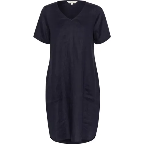 Simple Linen Dress Dark Navy , female, Sizes: S, M, XS - Part Two - Modalova