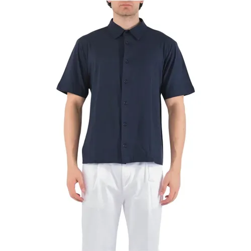 Jersey Shirt with Front Buttons , male, Sizes: L, M, S, 2XL, XL - Paolo Pecora - Modalova