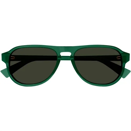 Herren Sonnenbrille Phantos Grün Transparent - Bottega Veneta - Modalova