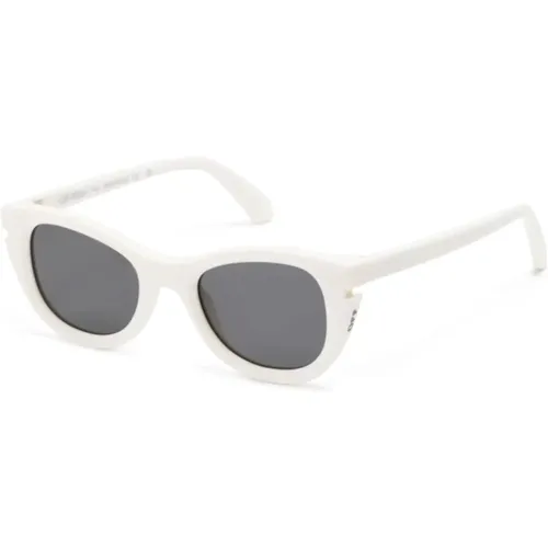 Off , Weiße Sonnenbrille mit Etui und Garantie , unisex, Größe: 50 MM - Off White - Modalova
