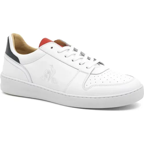 Casual Weiße Synthetik-Sneaker mit 3cm Gummisohle , Herren, Größe: 40 EU - Le Coq Sportif - Modalova