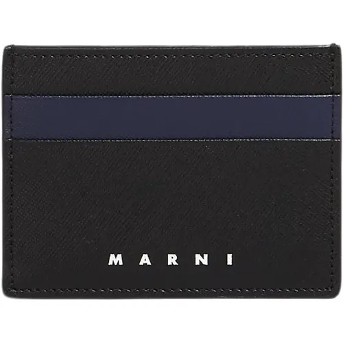 Saffiano Leather Cardholder , male, Sizes: ONE SIZE - Marni - Modalova