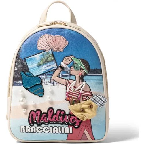 Postcard Backpack , female, Sizes: ONE SIZE - Braccialini - Modalova