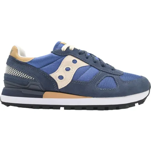 Navy/Tan Shadow Original Sneakers , Herren, Größe: 44 EU - Saucony - Modalova