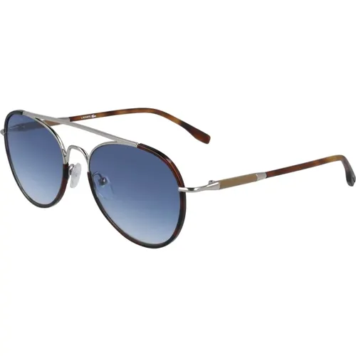 Stilvolle Sonnenbrille Blauverlauf Havana Rahmen , unisex, Größe: 55 MM - Lacoste - Modalova