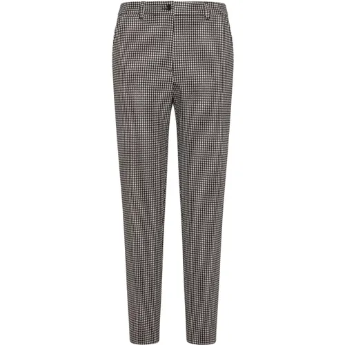 Slim Fit Knöchel Jacquard Stretch Hose , Damen, Größe: L - Seventy - Modalova