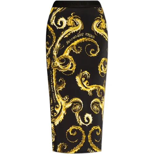 Skirt with logo , female, Sizes: 2XS - Versace Jeans Couture - Modalova