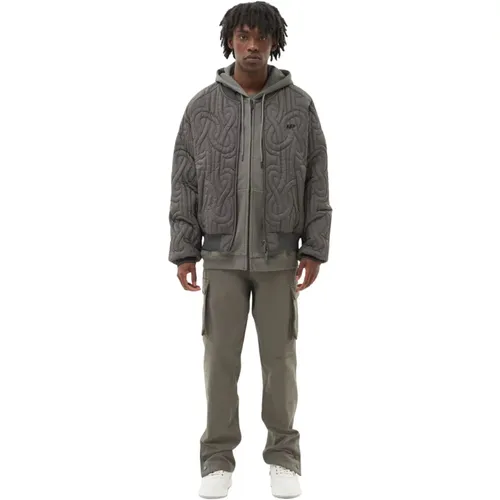 Bomber Quilted Gunmetal , male, Sizes: M, XS, S - Filling Pieces - Modalova