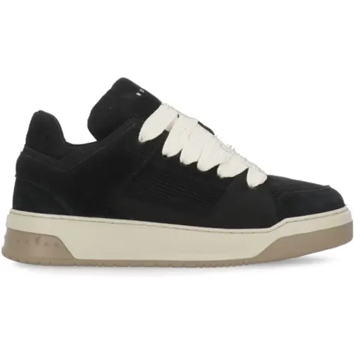 Schwarze Wildleder Sneakers Runde Spitze , Damen, Größe: 36 EU - Hogan - Modalova