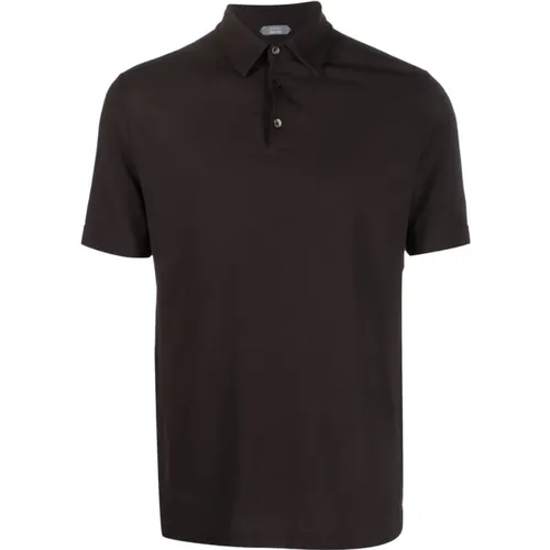 Klassisches Polo Shirt , Herren, Größe: L - Zanone - Modalova