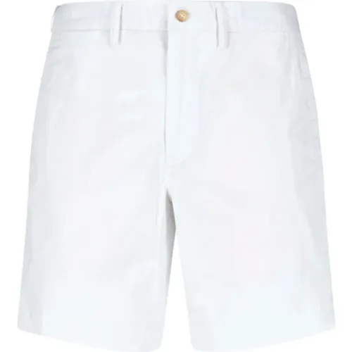 Weiße Baumwollmischung Shorts mit Besticktem Logo - Ralph Lauren - Modalova