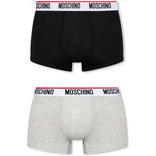 Branded boxers 2-pack , male, Sizes: S, XS, 2XL - Moschino - Modalova