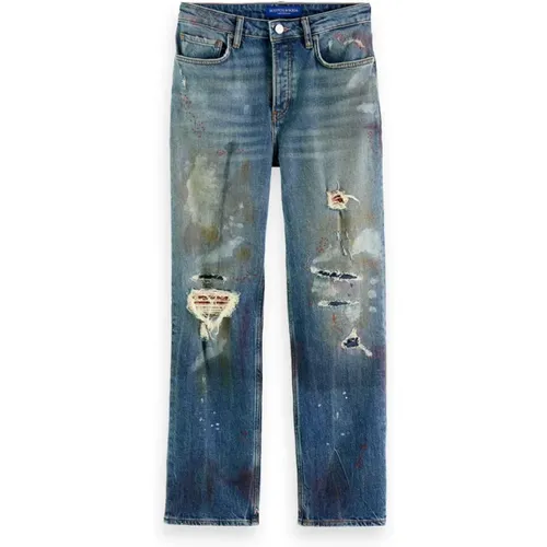 Zerstörte Gerades Jeans , Damen, Größe: W29 - Scotch & Soda - Modalova