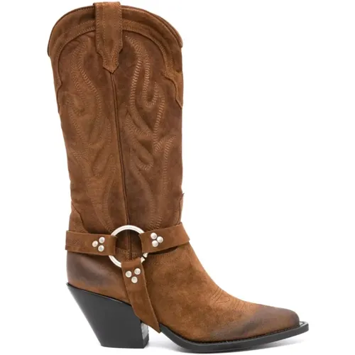 Suede Texan Boots , female, Sizes: 8 UK, 5 UK, 3 UK, 4 UK, 6 UK, 7 UK - Sonora - Modalova