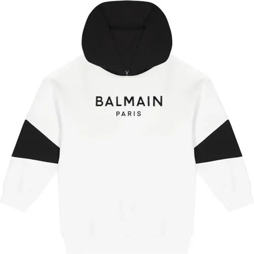 Logo Print Hoodie Langarm Pullover - Balmain - Modalova