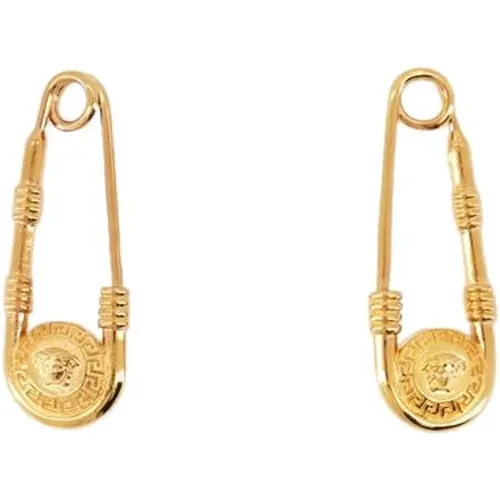 Gold Metal Medusa Earrings , female, Sizes: ONE SIZE - Versace - Modalova