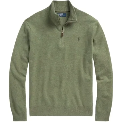 Woll-Halb-Zip Pullover mit Besticktem Logo , Herren, Größe: XL - Polo Ralph Lauren - Modalova