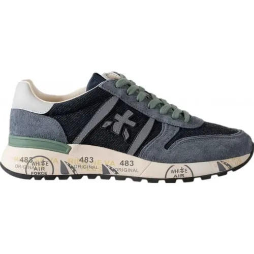 Black and grey sneakers with light grey reflective logo , male, Sizes: 12 UK, 11 UK, 9 UK, 10 UK, 8 UK, 7 UK, 6 UK - Premiata - Modalova